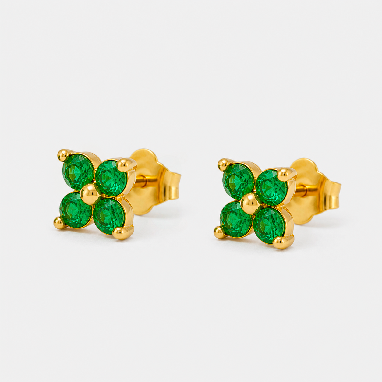 Image of Boucles d'oreilles puces Flor acier inoxydable