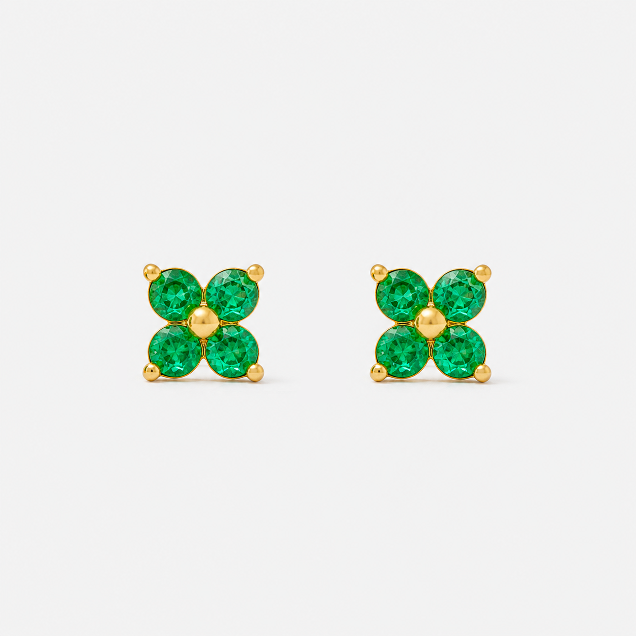 Boucles d'oreilles puces Flor acier inoxydable