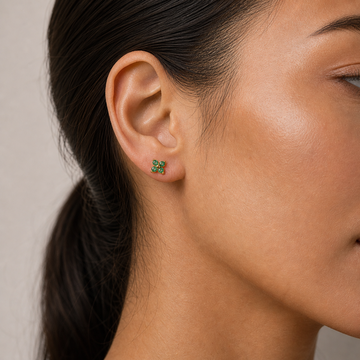 Boucles d'oreilles puces Flor acier inoxydable