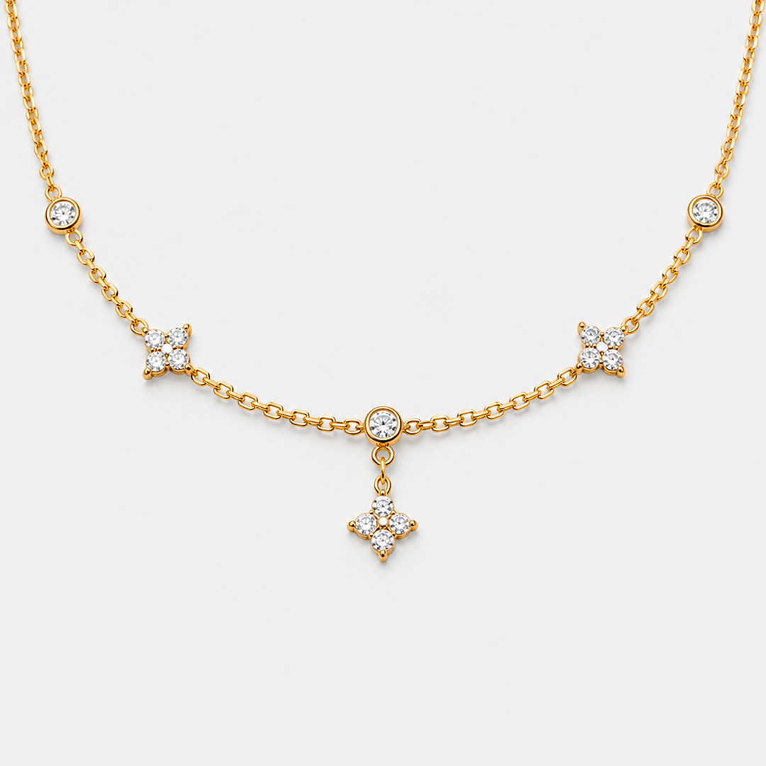 Collier Flora acier inoxydable