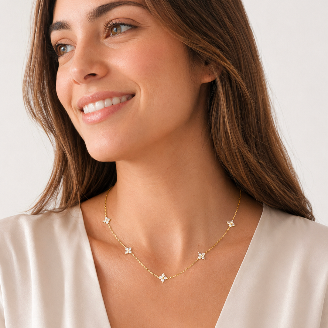 Collier Floraison acier inoxydable