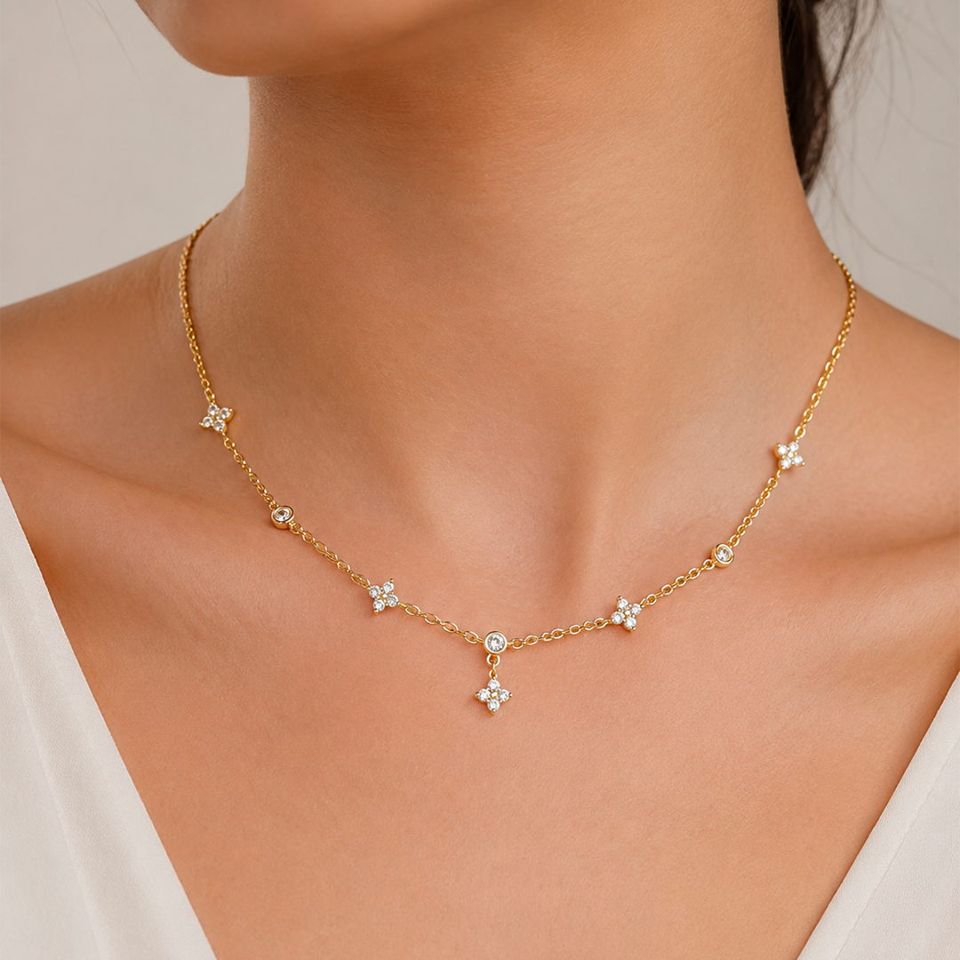 Collier Flora acier inoxydable